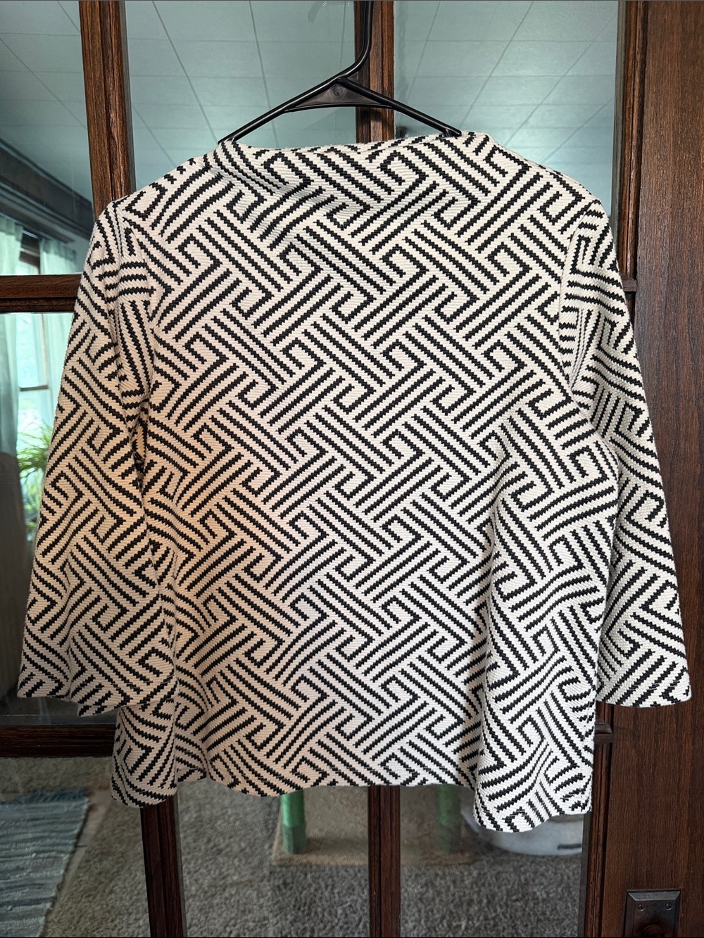W5 Black & White Geometric Crewneck Sweater